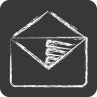 Icon E Mail Marketing. related to Media and Advertising symbol. chalk Style. editable vector