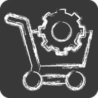 Icon E Commerce Optimization. related to Media and Advertising symbol. chalk Style vector