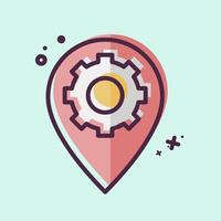 Icon Places Optimization. related to Media and Advertising symbol. MBE style vector