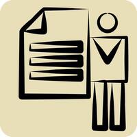 Icon Client Brief. related to Media and Advertising symbol. hand drawn style. editable vector