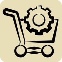 Icon E Commerce Optimization. related to Media and Advertising symbol. hand drawn style vector