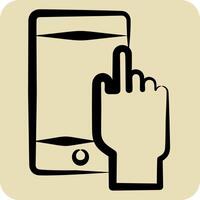 Icon Mobile Apss. related to Media and Advertising symbol. hand drawn style. editable vector