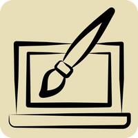 Icon Web Design. related to Media and Advertising symbol. hand drawn style. editable vector