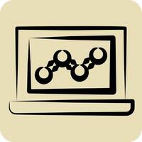 Icon Web Analytics. related to Media and Advertising symbol. hand drawn style. editable vector