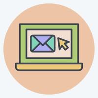 Icon E-Mail. related to Media and Advertising symbol. color mate style. editable vector