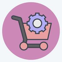 Icon E Commerce Optimization. related to Media and Advertising symbol. color mate style vector