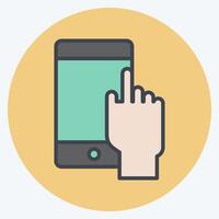 Icon Mobile Apss. related to Media and Advertising symbol. color mate style. editable vector