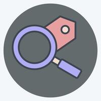 Icon Seo Tags Optimization. related to Media and Advertising symbol. color mate style vector