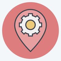 Icon Places Optimization. related to Media and Advertising symbol. color mate style vector
