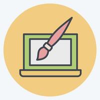 Icon Web Design. related to Media and Advertising symbol. color mate style. editable vector