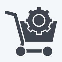 Icon E Commerce Optimization. related to Media and Advertising symbol. glyph style vector