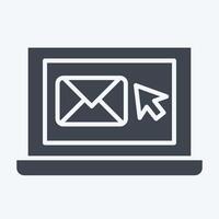 Icon E-Mail. related to Media and Advertising symbol. glyph style. editable vector