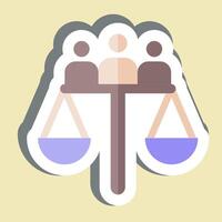 Sticker Judgment. related to Justice symbol. simple design editable 1 vector