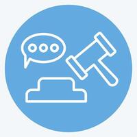 Icon Verdict. related to Justice symbol. blue eyes style. simple design editable vector