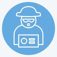 Icon Warrant. related to Justice symbol. blue eyes style. simple design editable vector