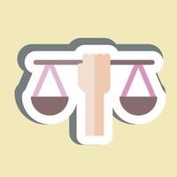 Sticker Human Right. related to Justice symbol. simple design editable vector