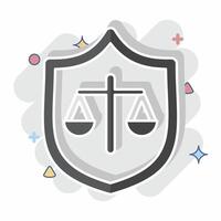 Icon Justice. related to Justice symbol. comic style. simple design editable vector
