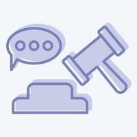 Icon Verdict. related to Justice symbol. two tone style. simple design editable vector