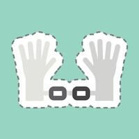 Sticker line cut Freedom. related to Justice symbol. simple design editable vector