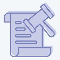 Icon Law. related to Justice symbol. two tone style. simple design editable vector