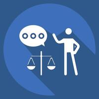 Icon Lawyer. related to Justice symbol. long shadow style. simple design editable vector