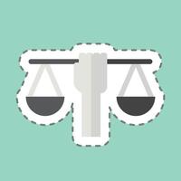 Sticker line cut Human Right. related to Justice symbol. simple design editable vector