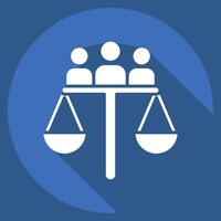Icon Judgment. related to Justice symbol. long shadow style. simple design editable 1 vector