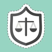 Sticker line cut Justice. related to Justice symbol. simple design editable vector