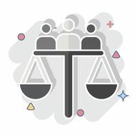 Icon Judgment. related to Justice symbol. comic style. simple design editable 1 vector