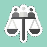 Sticker line cut Judgment. related to Justice symbol. simple design editable 1 vector