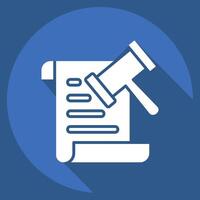 Icon Law. related to Justice symbol. long shadow style. simple design editable vector