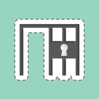 Sticker line cut Jail. related to Justice symbol. simple design editable vector