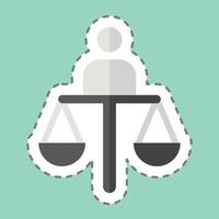 Sticker line cut Judgment. related to Justice symbol. simple design editable vector