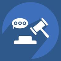 Icon Verdict. related to Justice symbol. long shadow style. simple design editable vector
