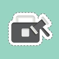 Sticker line cut Case. related to Justice symbol. simple design editable vector