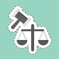 Sticker line cut Jury. related to Justice symbol. simple design editable 1 vector