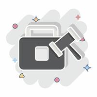 Icon Case. related to Justice symbol. comic style. simple design editable vector