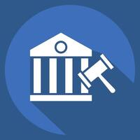 Icon Court. related to Justice symbol. long shadow style. simple design editable vector