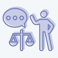 Icon Lawyer. related to Justice symbol. two tone style. simple design editable vector