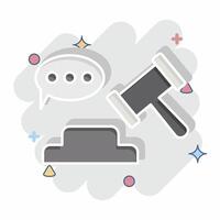 Icon Verdict. related to Justice symbol. comic style. simple design editable vector