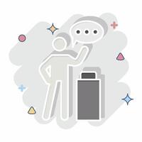 Icon Taking Oath. related to Justice symbol. comic style. simple design editable vector
