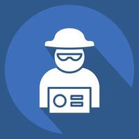Icon Warrant. related to Justice symbol. long shadow style. simple design editable vector