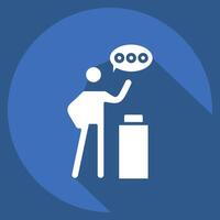 Icon Taking Oath. related to Justice symbol. long shadow style. simple design editable vector