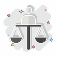 Icon Judgment. related to Justice symbol. comic style. simple design editable vector