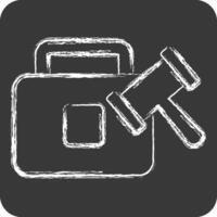 Icon Case. related to Justice symbol. chalk Style. simple design editable vector