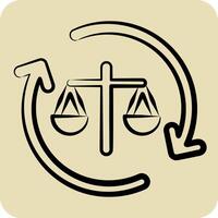 Icon Legal Process. related to Justice symbol. hand drawn style. simple design editable vector