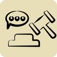 Icon Verdict. related to Justice symbol. hand drawn style. simple design editable vector