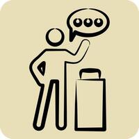 Icon Taking Oath. related to Justice symbol. hand drawn style. simple design editable vector