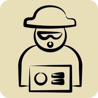 Icon Warrant. related to Justice symbol. hand drawn style. simple design editable vector