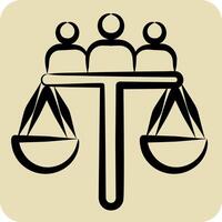 Icon Judgment. related to Justice symbol. hand drawn style. simple design editable 1 vector